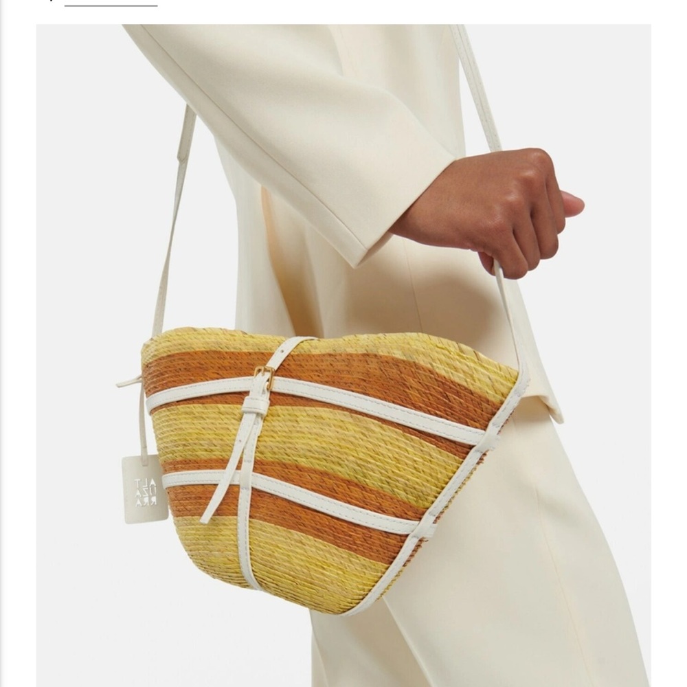 Altuzarra watermill striped raffia crossbody bag